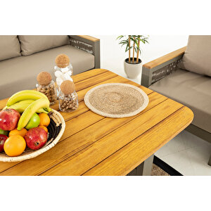 Alex Alüminyum Bahçe Balkon Oturma Grubu Cappucino