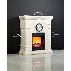 Dlc London Poliston Gerçek Saat Dekorlu 1800w Elektrikli Şömine