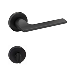 Meysan Özlem Lüx Rozetli Kapı Kolu Mat Siyah Wc