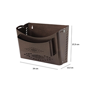 Akşan Metal Apartman Site Gazetelik İlan Posta Kutusu Kahverengi