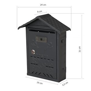 Akşan Metal Çatılı İlan Posta Kutusu Dış Mekan Antrasit