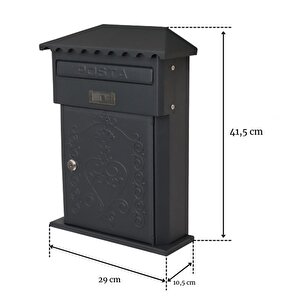 Akşan Metal Ferforje İlan Posta Kutusu Dış Mekan Antrasit