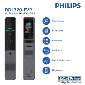 Akıllı Kilit Ddl720-fvp-7hwse (EmaksPrime Garantili), 3D Yüz Tanıma Teknolojisi, Merkezi Kilit ile Uyumludur Gri