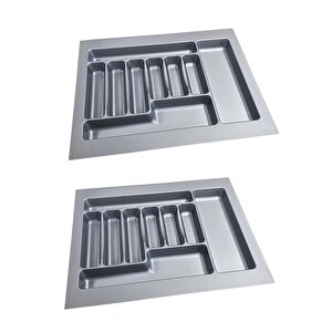 2 Adet Çekmece İçi Kaşıklık 62 X 49 Cm Gri Mutfak Çekmece Düzenleyici