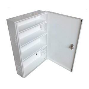 Akşan Metal Kilitli Kapaklı İlk Yardım Ecza Dolabı Beyaz Kod : 416