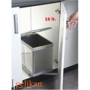 21700 Raylı Dolap İçi Çöp Kovası 16 Lt