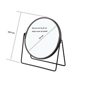 Wenko Masa Üstü Kozmetik Makyaj Aynası 2x Zoom Siyah