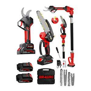 50mm Dijital Göstergeli Budama Makası Otomatik Yağlama Kömürsüz Testere Teleskobik Kol