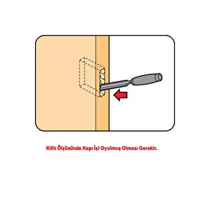 Banyo Wc Sessiz Kapı Gömme Kilidi 45 Mm İç Silindirsiz Barelsiz Dayanıklı Metal Kilit Mekanizması