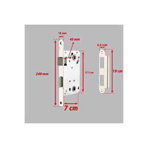 Banyo Wc Sessiz Kapı Gömme Kilidi 45 Mm İç Silindirsiz Barelsiz Dayanıklı Metal Kilit Mekanizması