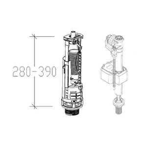 Siamp 49-101 Çift Kademeli Basmalı Klozet İç Takımı