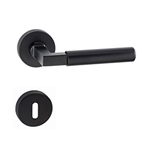 Doğanlar Bs Lüx Rozetli Oda Kapı Kolu Mat Siyah