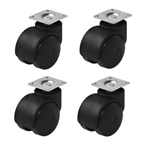 4 Adet Hts Büro Tipi Tablalı Dönerli Mobilya Tekeri Çap: 49 Mm Kod : 411