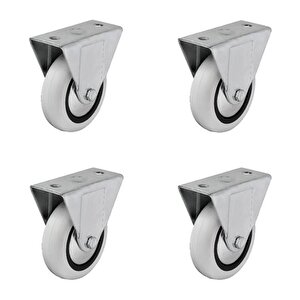 4 Adet Hts Sabit Tablalı Mobilya Tekeri Tekerlek Çap : 74 Mm Kod : 355
