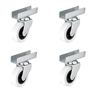 4 Adet Hts U Tablalı Döner Mobilya Tekeri Çap : 52 Mm Kod : 323