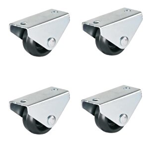 4 Adet Hts Sabit Tablalı Mobilya Tekeri Tekerlek Çap : 28 Mm Kod : 101