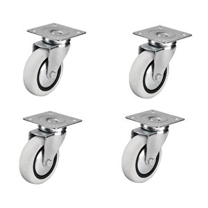 4 Adet Hts Döner Tablalı Mobilya Tekeri Tekerlek Çap : 74 Mm Kod : 351