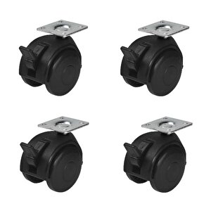 4 Adet Hts Eko Büyük Tablalı Dönerli Mobilya Tekeri Frenli Kod : 421