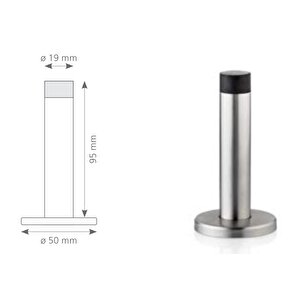 5 Adet Kapı Tamponu Stoper Duvara Monte Paslanmaz İnox 9,5 Cm