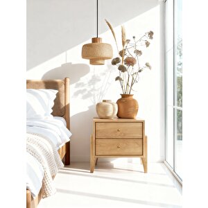 Fil Meşe Komodin 2 Çekmeceli