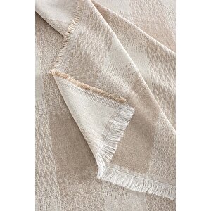 Jakarlı Koltuk Örtüsü 180x240 Cm Bej