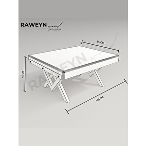 Deryawood Walnut Doğal Ahşap Orta Sehpa 85x110