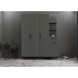 Harika Eko Dört Kapaklı Portmanto Antrasit P.d.h.e_2_160cm 160 cm