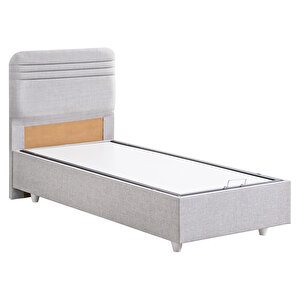 Mila İkili Set, Mila Tek Kişilik Baza Başlık Seti - Açık Gri