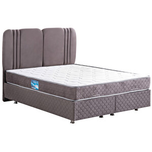 Paul İkili Set, Çift Kişilik Baza Başlık Seti - Antrasit 150x200 cm