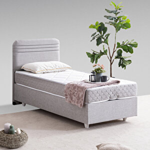 Mila Tek Kişilik Baza Başlık Orthosoft Yatak Seti - Açık Gri