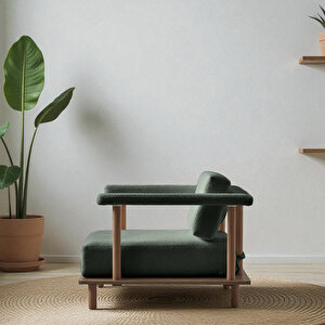 Eymense Pia Tekli Koltuk + Puf Yeşil