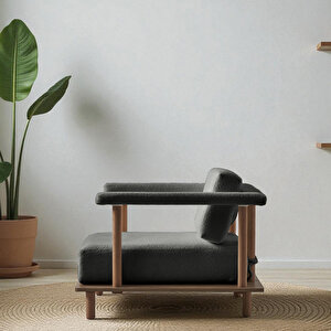 Eymense Pia Tekli Koltuk + Puf Antrasit