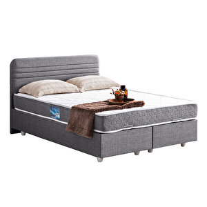 Mila İkili Set, Mila Çift Kişilik Baza Başlık Seti - Gri 150x200 cm