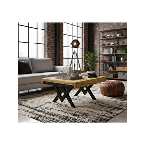 Walnut Doğal Ahşap Orta Sehpa 90x90 Natürel