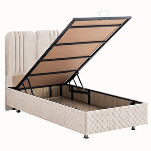 Paul Tek Kişilik Baza Başlık Orthosoft Yatak Seti - Krem 100x200 cm