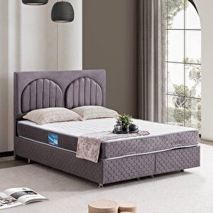 Walter İkili Set, Walter Tek Kişilik Baza Başlık Seti - Antrasit 90x200 cm