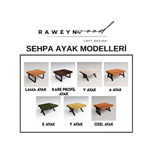 Deryawood Grop Doğal Ahşap Orta Sehpa 85x120