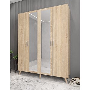 Süper Dört Kapaklı Portmanto Meşe P.d.s_5_140cm 140 cm