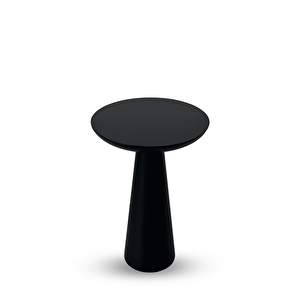 Tekli Zigon Mantar Sehpa Mushroom | Masif Ahşap Modern Yan Sehpa (siyah)