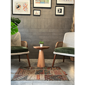 Tekli Zigon Mantar Sehpa Mushroom | Masif Ahşap Modern Yan Sehpa (kayın) Kayın