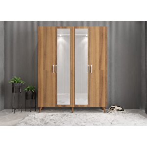 Süper Dört Kapaklı Portmanto Ceviz P.d.s_3_140cm 140 cm