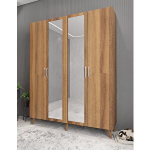 Süper Dört Kapaklı Portmanto Ceviz P.d.s_3_140cm 140 cm