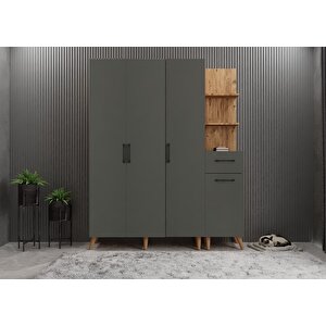 Harika Eko Dört Kapaklı Portmanto Çam&antrasit P.d.h.e_9_180cm 180 cm