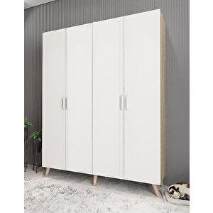 Süper Eko Dört Kapaklı Portmanto Meşe&beyaz P.d.s.e_11_140cm 140 cm