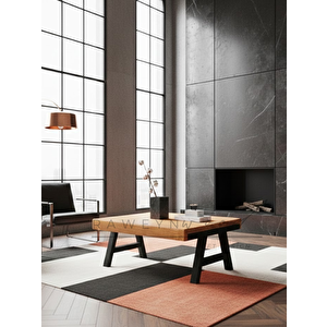 Tempu Doğal Ahşap Orta Sehpa 70x130 70x130 cm