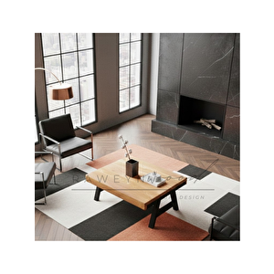 Tempu Doğal Ahşap Orta Sehpa 70x130 70x130 cm