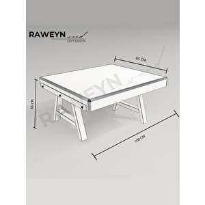 Deryawood Tempu Doğal Ahşap Orta Sehpa 85x100