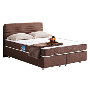 Mila İkili Set, Mila Çift Kişilik Baza Başlık Seti - Koyu Kahve 140x190 cm