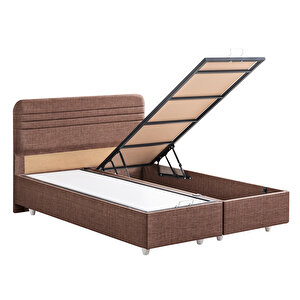 Mila İkili Set, Mila Çift Kişilik Baza Başlık Seti - Koyu Kahve 140x190 cm