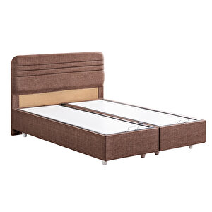 Mila İkili Set, Mila Çift Kişilik Baza Başlık Seti - Koyu Kahve